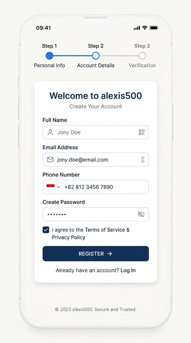 Panduan Registrasi Akun Baru alexis500 untuk Pengguna Android