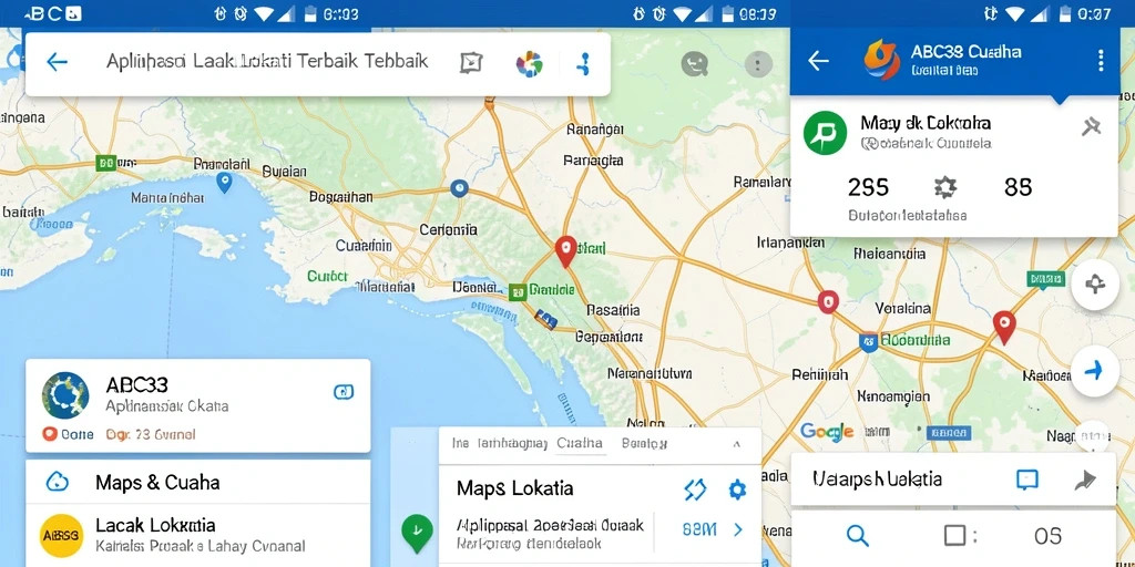 Tampilan antarmuka aplikasi Lacak Lokasi ABC33 yang modern dan informatif.