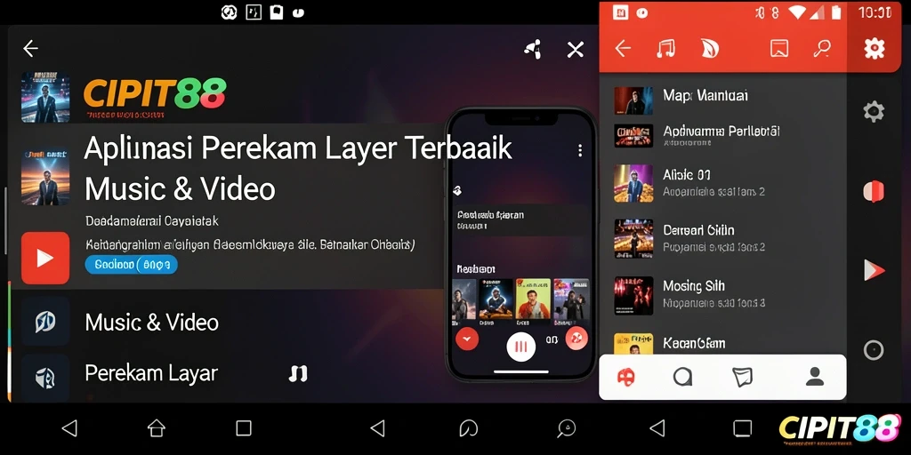 Tampilan antarmuka CIPIT88 untuk perekam layar yang bersih dan sederhana.