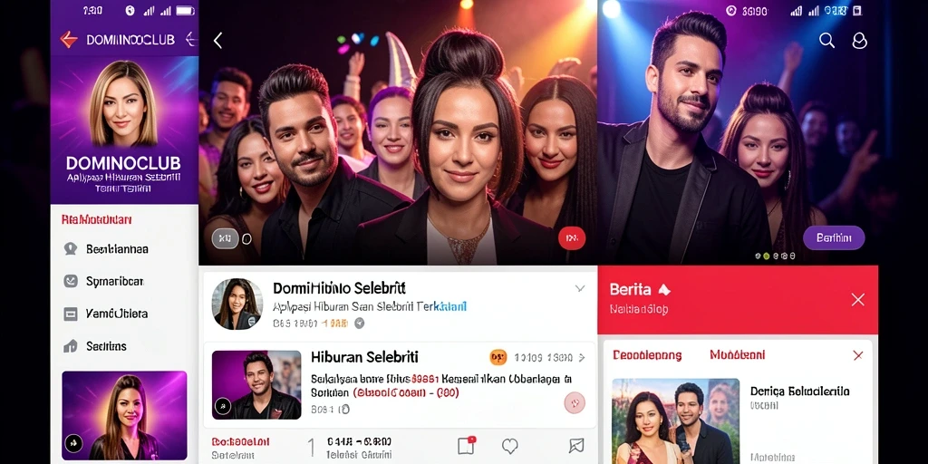 Antarmuka aplikasi DOMINOCLUB yang informatif dan menarik.