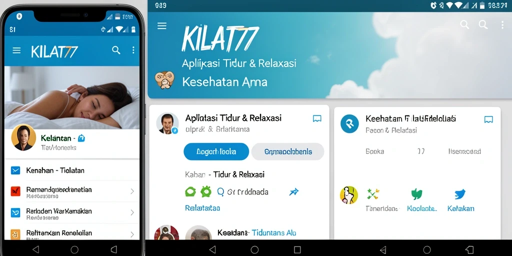 Tampilan antarmuka KILAT77 yang menenangkan untuk tidur & relaksasi.