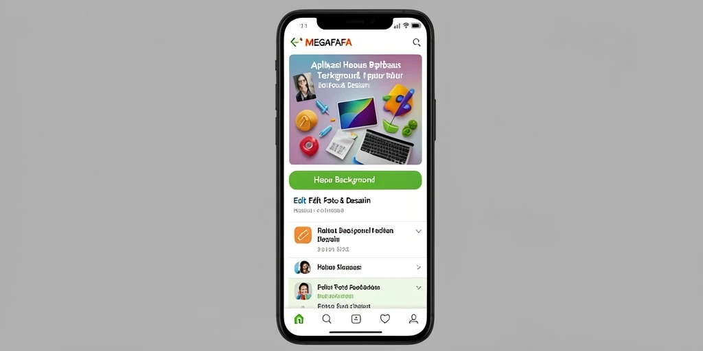Antarmuka MEGAFAFA menampilkan fitur Hapus Background yang intuitif.