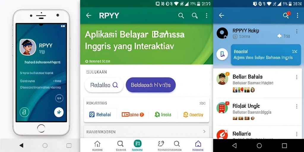 Antarmuka aplikasi RPYYY untuk belajar Bahasa Inggris yang menarik.