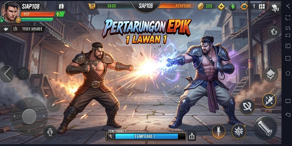 Antarmuka menawan untuk pertarungan 1 lawan 1 di SIAP108.