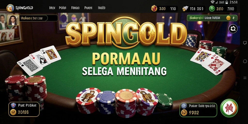 Tampilan antarmuka SPINGOLD yang menarik dan modern untuk permainan Poker.